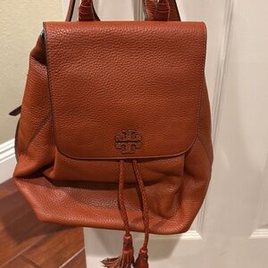 Tory Burch Rust Leather Backpack